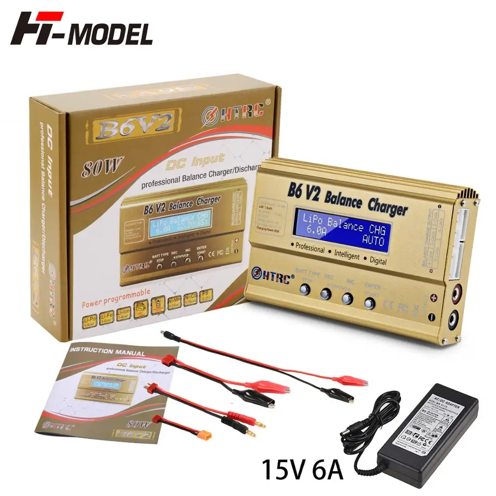 HTRC Imax B6 V2 80 Вт 6A RC балансирующее зарядное устройство для LiIon/LiFe/NiCd/NiMH/батареи