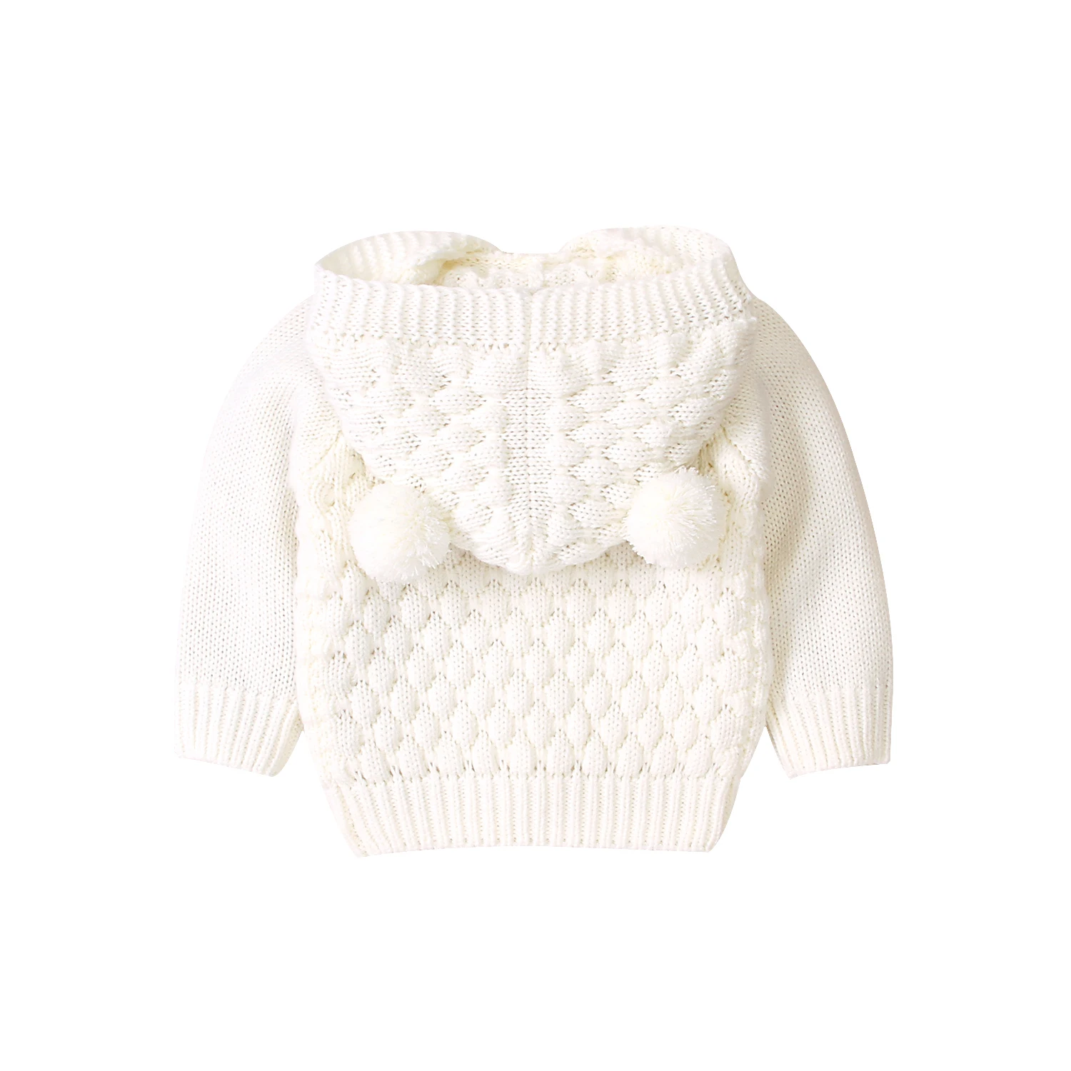 Вязаный свитер для маленьких девочек, пуловер с капюшоном, теплое пальто, одежда