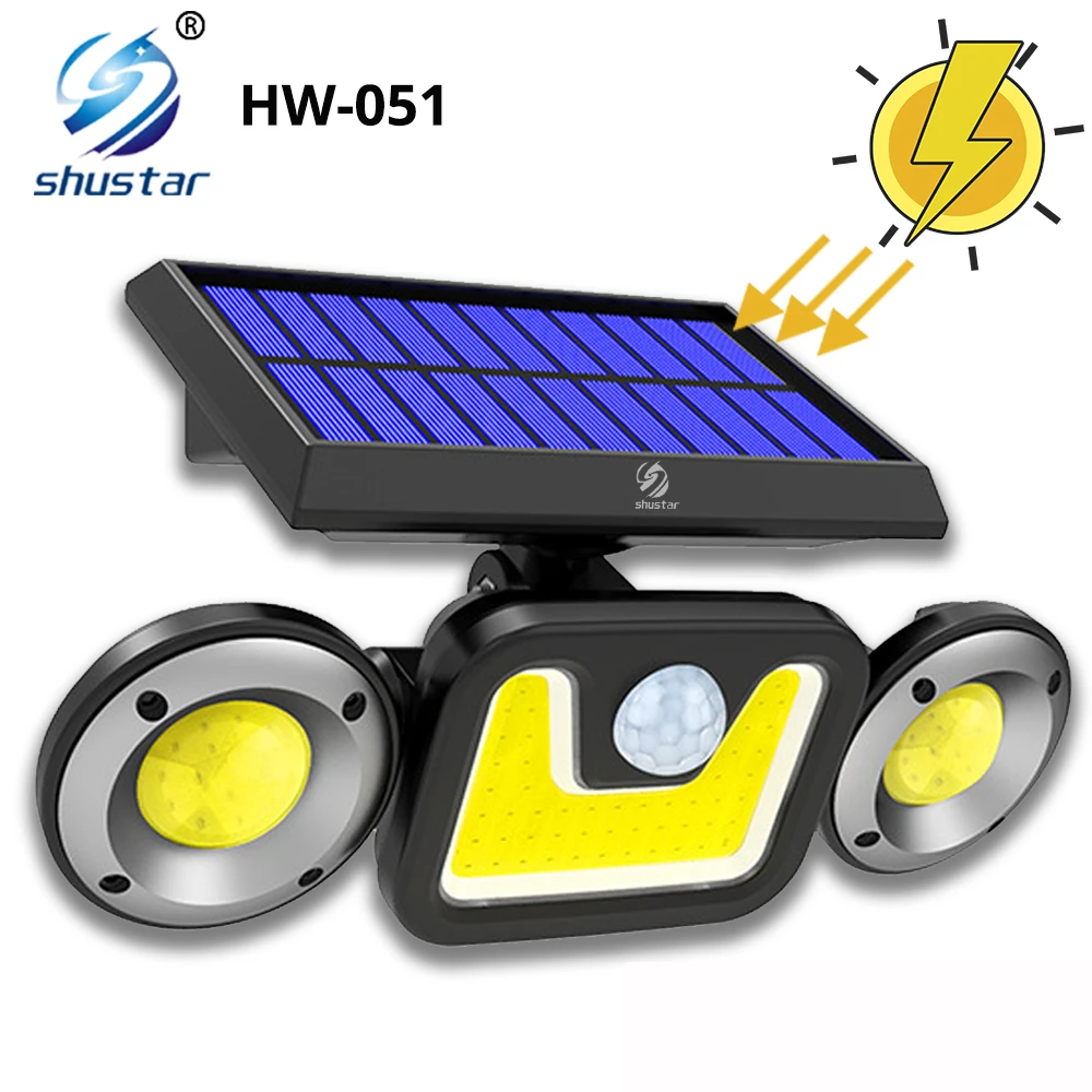 Rotatable Super Bright Double Head LED Solar Light COB Sensor IP67 Waterproof Solar Lamp Wall Lamps Outdoor Garden Decoration santwell qs 3x ip67 load cells kit force sensor double ended shear beam load cell