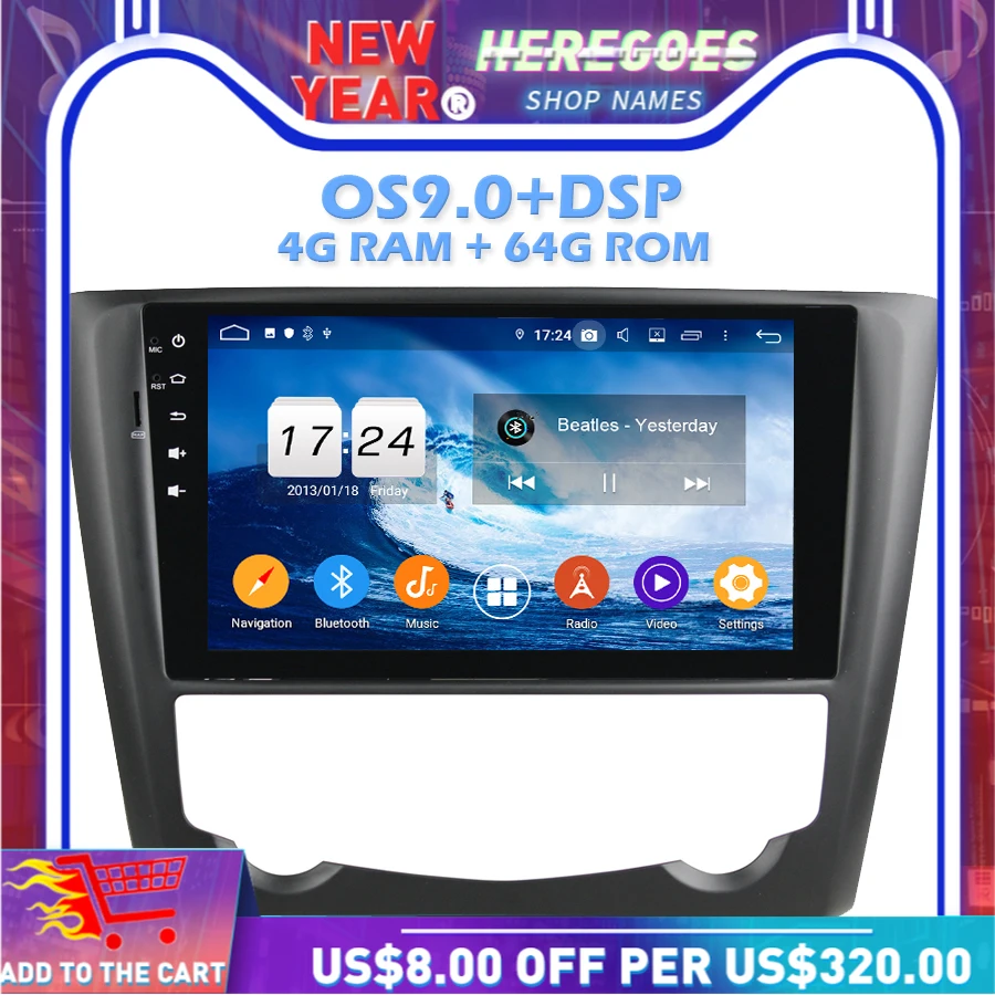 IPS DSP Android 9 0 4G + 64G ROM 8 ядерный dvd плеер для автомобиля Wifi luetooth 4 2 RDS радио GPS карта Renault