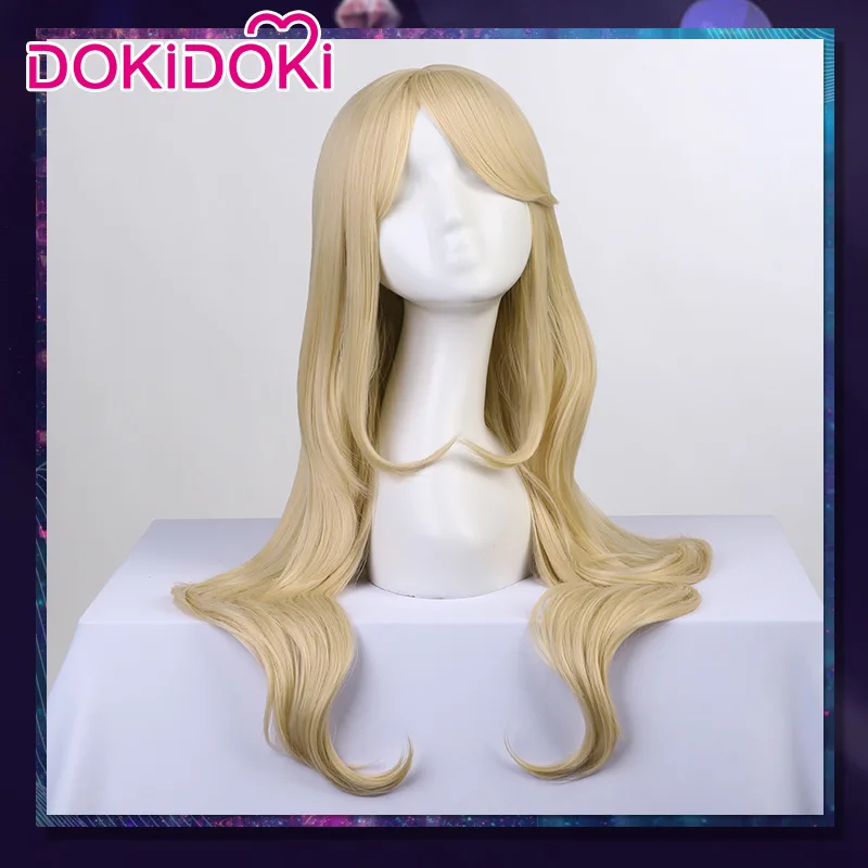 

DokiDoki Game Cosplay Wig LOL League of Legends K/DA Ahri Cosplay Wig Women Long Blonde Hair Heat Resistant K/DA Ahri Hair Women