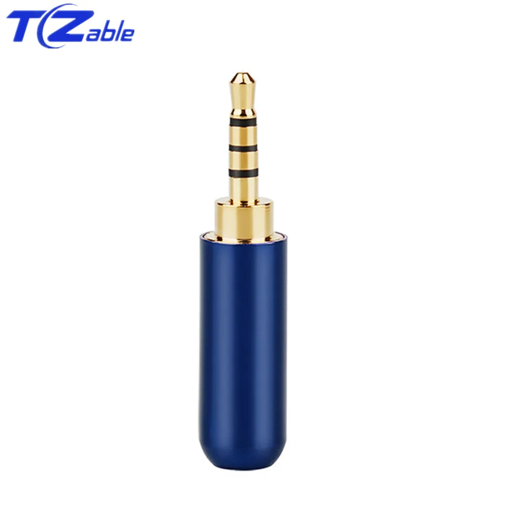 2.5mm 4 pole Blue 2 шт аудио разъем адаптер для наушников Hifi аудио разъем 2,5 мм 3/4 полюсный кабель для ремонта наушников припой разъем Золотой штекер мужской цвет - Цвет: 2.5mm 4 pole Blue