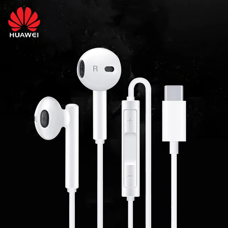

Original Huawei Headset USB Type C Port In-Ear Earphone With Remote And Microphone Wire Control For Mate 10 Pro P20 Pro Honor 9