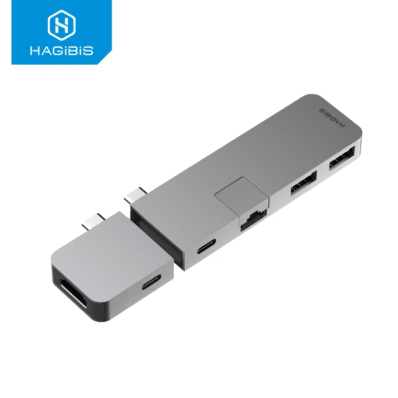 Najtaniej Hagibis USB C hub typ adaptera c na HDMI USB 3.0 RJ45 Gigabit Ethernet SD TF PD ładowanie konwerter do macbooka Pro Air Samsung S10