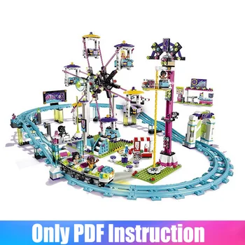 

1136pcs Friends Series Amusement Park Roller Coaster fit Lepinblocks 41130 Building Blocks Toys For Children