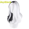 Joy &luck Long Wavy  halloween Cosplay Wigs Black and White Mixed Colors Synthetic Wigs for Women Party Wigs Costum Hair Wigs ► Photo 3/5