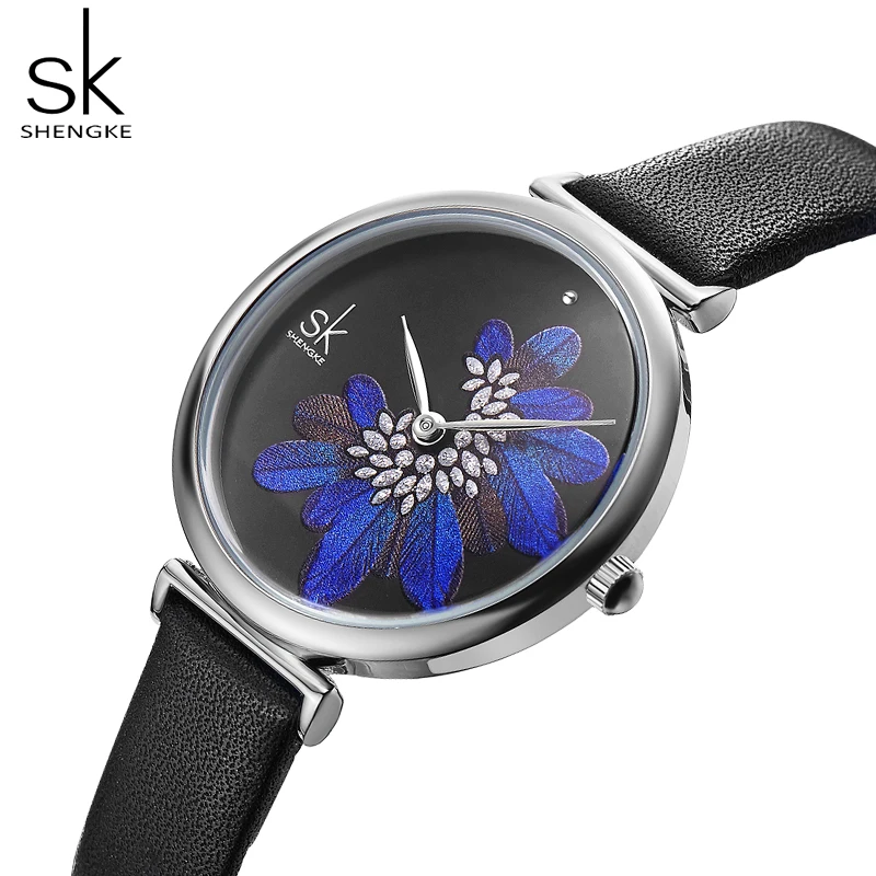 

SK watch women watches luxury famous brand black leather watch montre femme 2019 ladies wristwatch reloj mujer relogio feminino