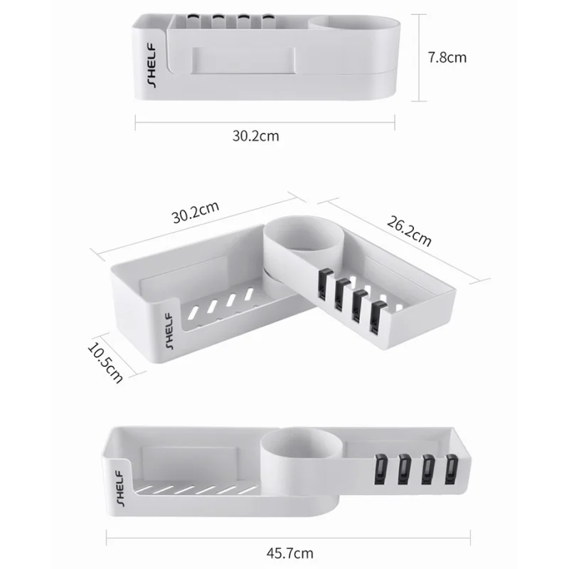 Вращающаяся угловая полка для душа, держатель для хранения в ванной, органайзер, держатель для шампуня, настенная угловая полка, кухонная стойка для хранения