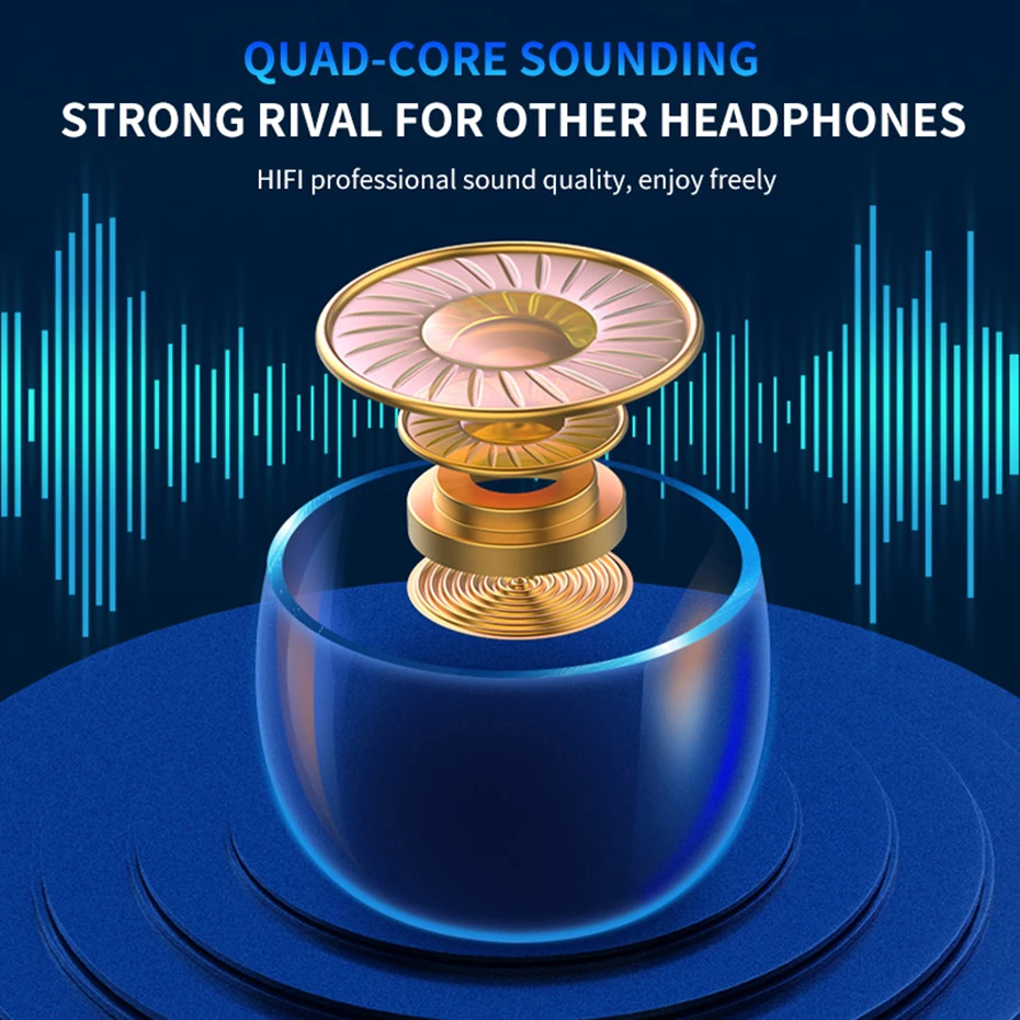 VIR WIR 9D Hifi Sport Wireless Earphone Bass TWS Fingerprint Touch Bluetooth Earbuds For Xiaomi iphone With Mic Waterproof IPX7