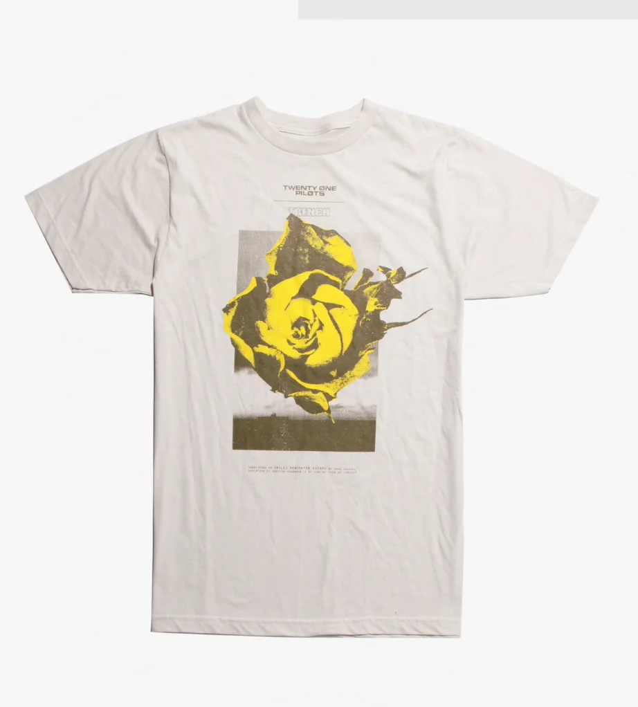 

TWENTY ONE PILOTS YELLOW FLOWER T-SHIRT HOT TOPIC EXCLUSIVE NWT