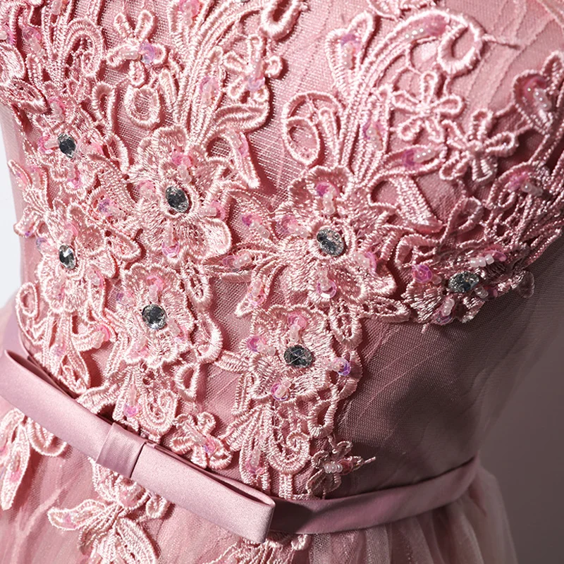 Розовые короткие платья для невесты без рукавов платье с вышивкой и открытой спиной Формальные Выпускные Платья Vestidos De Noiva Свадебные платья