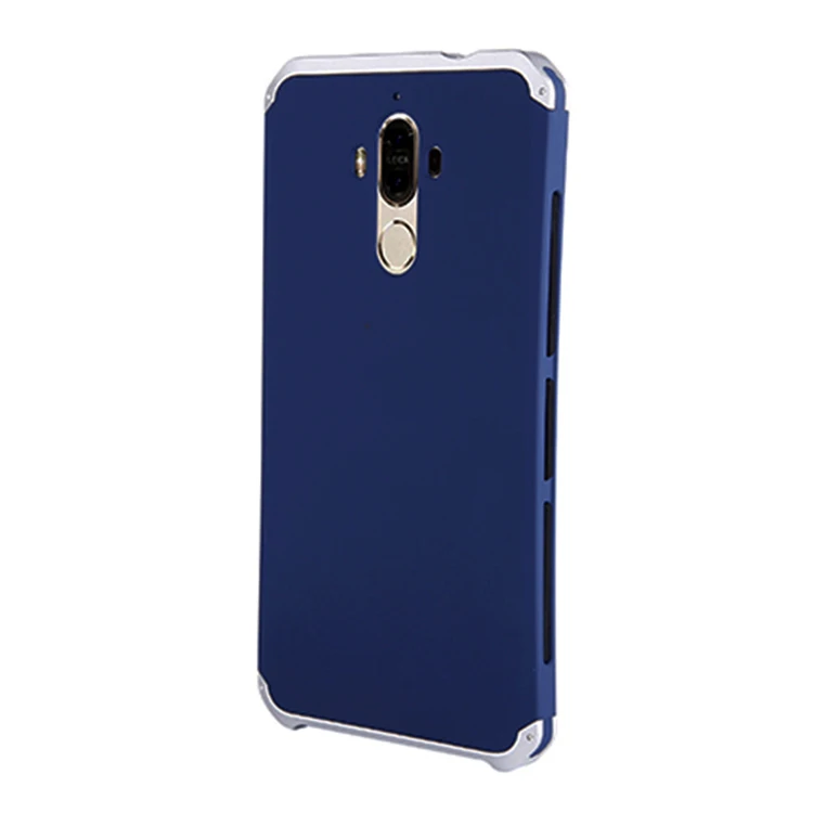 Blue Silver Side Анти-осенняя металлическая рамка пластиковая задняя крышка для Huawei mate 9 mate 9 алюминиевый сплав mate 9 mate 9 мобильный бампер чехол+ подарок - Цвет: Blue Silver Side