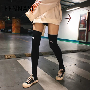 

FENNASI Sexy Black Stockings Female Pressure Over Knee Stockings Thin Section Fashion Cute Stockings College Style