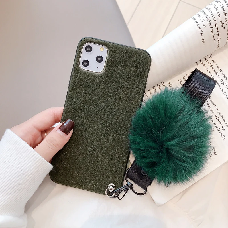 Зимний меховой чехол для Xiaomi redmi Note 7 8 6 Pro Redmi 7A K20 Mi A2 Lite 9 SE 9T с меховым помпоном и