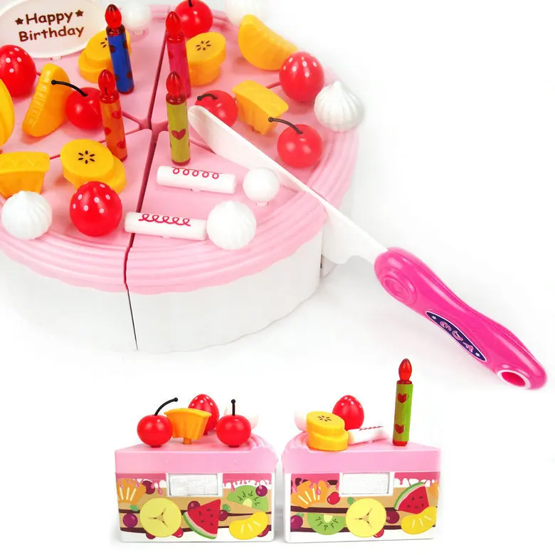 

Children Play House Gift Birthday Cake Slicer Toy Emulational Fruit Cake Combination Funny Fruit Cake