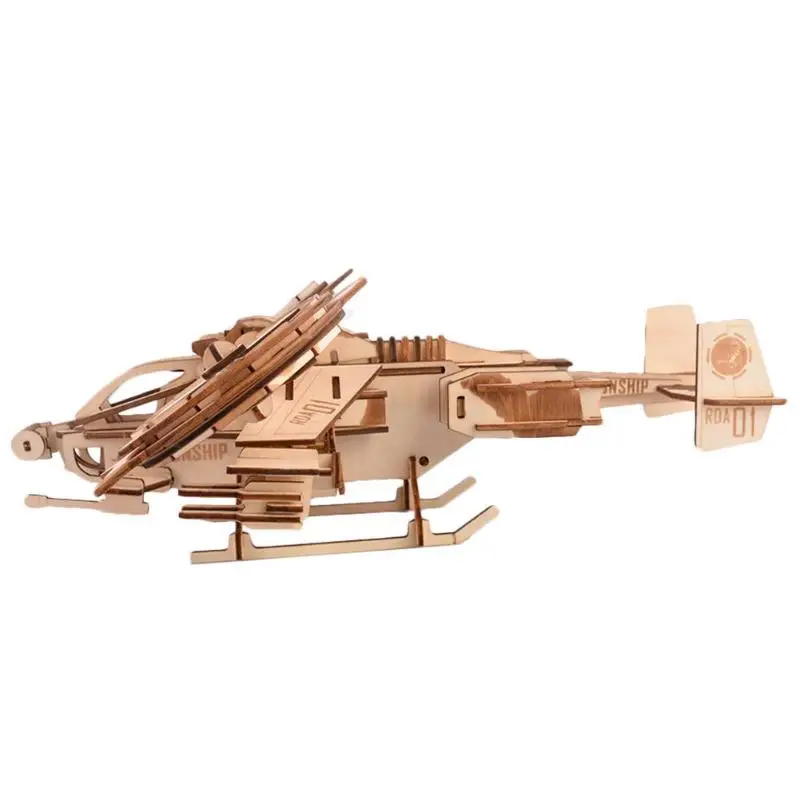 Fighter model Дети DIY лазерная резка 3D модель мотоцикла обучающая детская деревянная игра-головоломка в сборе забавная игрушка в подарок - Цвет: Fighter model