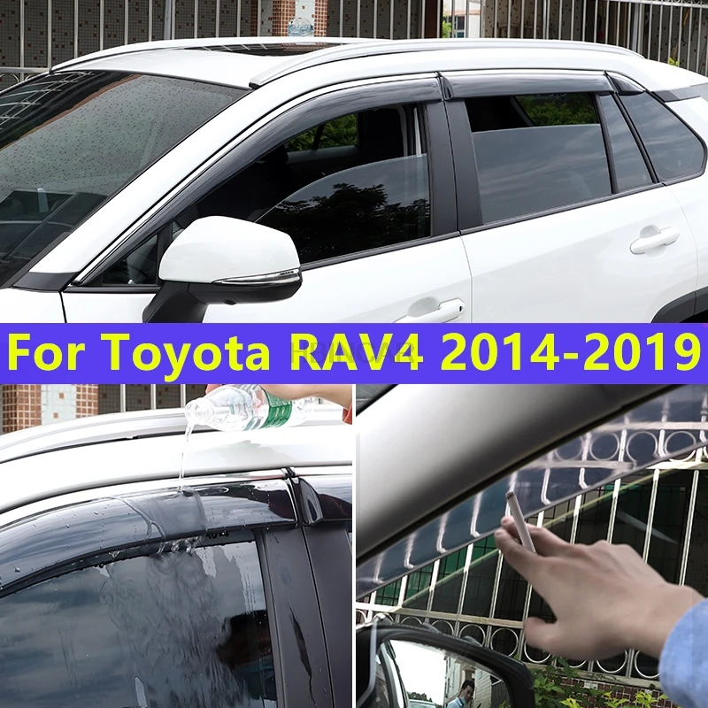 Козырек от дождя и для Toyota RAV4 2014 2019|Хромирование| |
