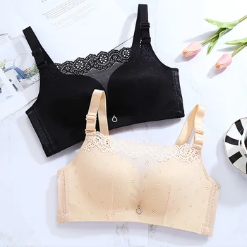 

Seamless Lace Bras For Women Sexy Lingerie Push Up Brassiere A B Cup Wireless Bralette Breathable Anti-light Winter Underwear