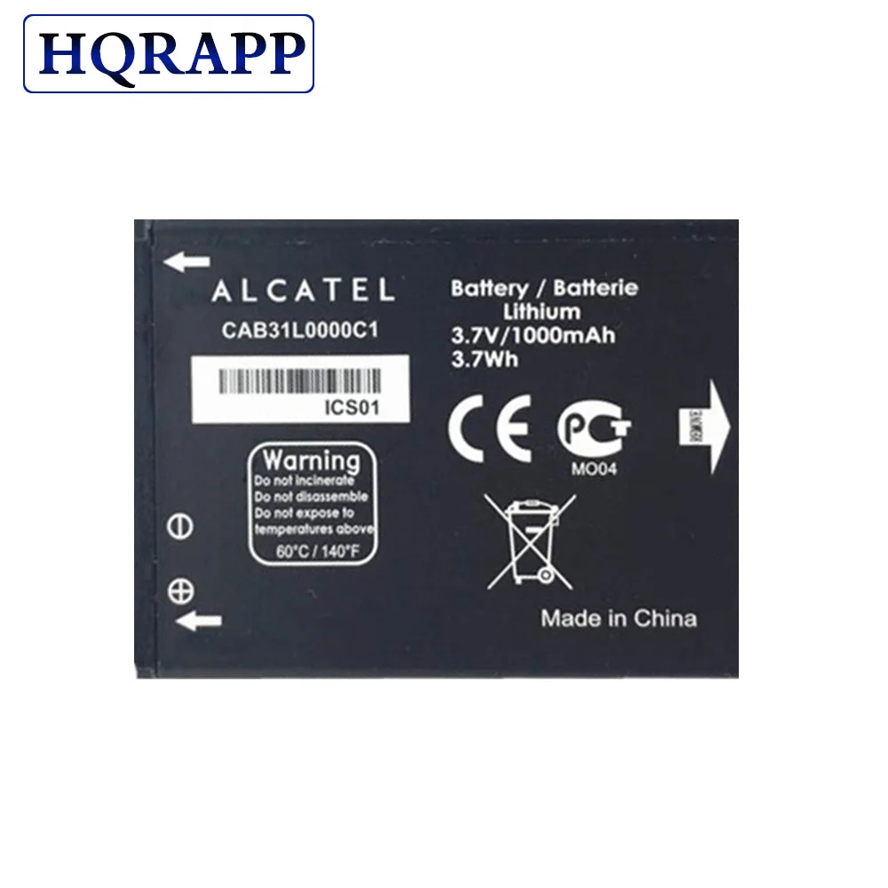 

2019 Lithium 3.7V 1000Mah Battery CAB31L0000C1 For Alcatel A383G A382G OT-3040 Mobile Phone Lithium Battery