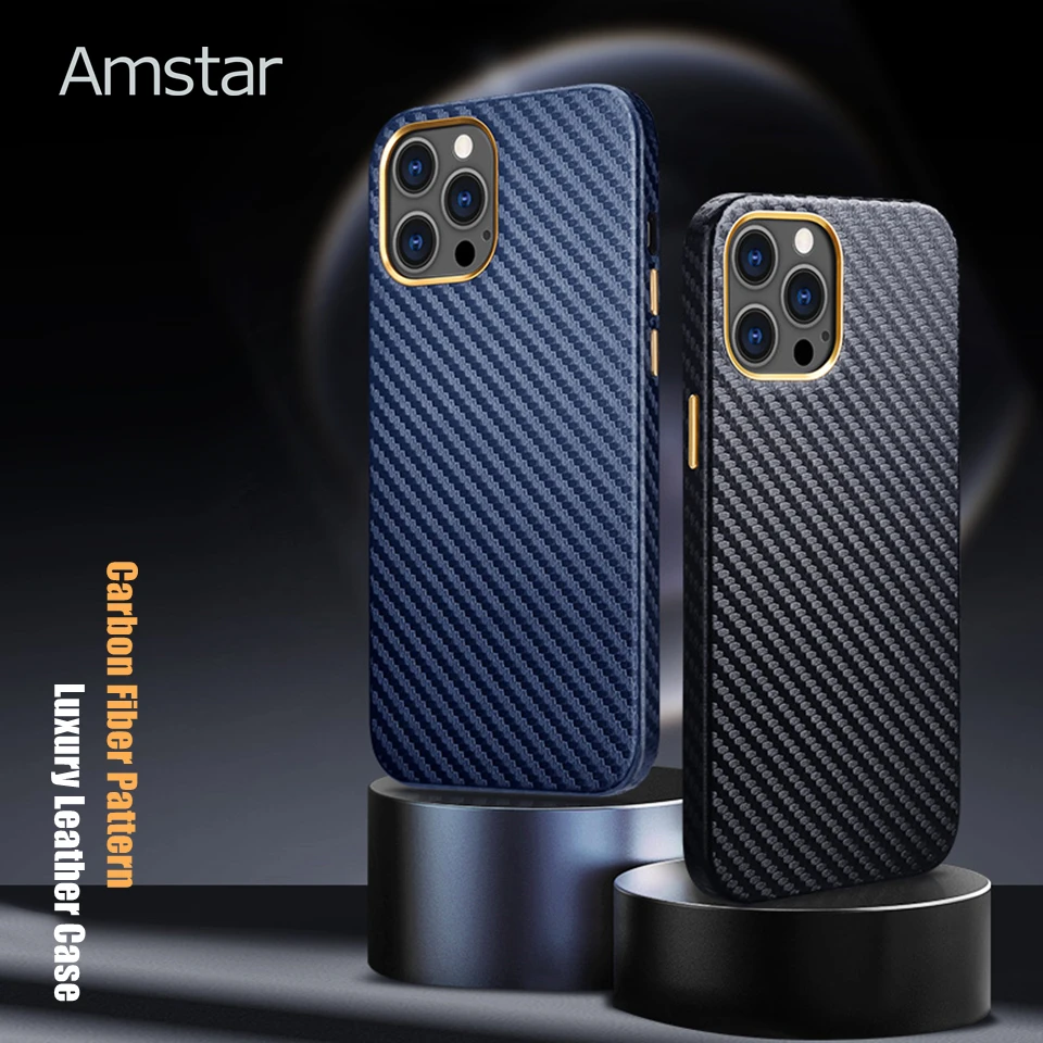 cool iphone 12 pro max cases Amstar Carbon Fiber Pattern Leather Phone Case for iPhone 12 11 Pro Max 12 Mini X XR XS Max 7 8 Plus SE 2020 Full Wrapped Cover cool iphone 12 pro max cases