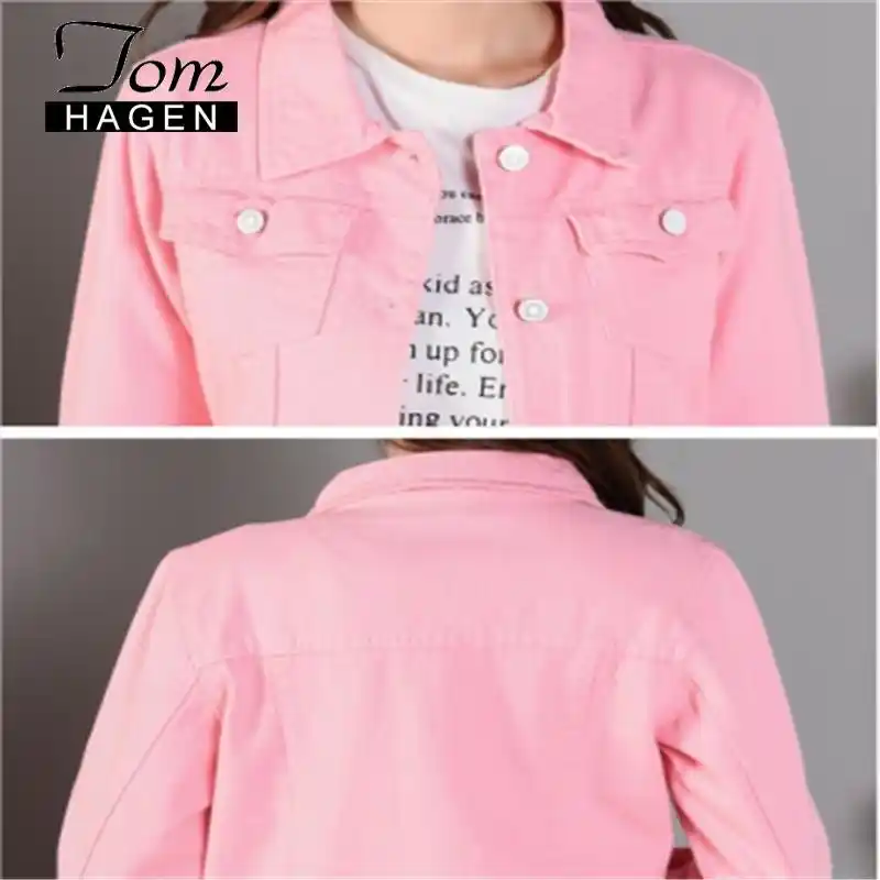 jaqueta jeans feminina rosa