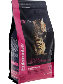 

Eukanuba cat for Sterilized cats, chicken, 1,5 kg.