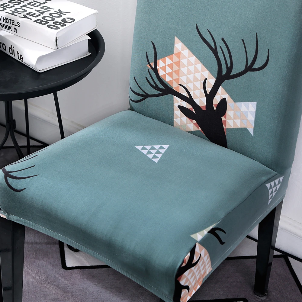 Christmas Decor Dining Room Chair Cover Removable Washable Stretch Seat Cover Universal Size Chair Covers Seat Slipcovers