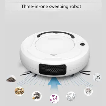 

3 in 1 Rechargeable Automatic Smart Robot Vacuum Cleaner Mop Sweeping 1800PA Power Suction for Home Thin Carpet Pet Hair Cleanin