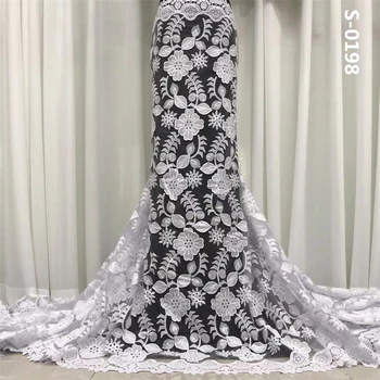 

2019 Latest Guipure Lace Cord Lace Embroiderey French African Cord Lace Fabric High Quality Nigeria Lace Fabric For Wedding