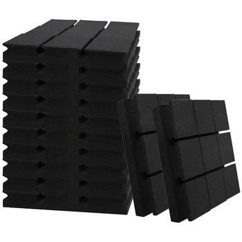 

12 Pack -Acoustic Panels Foam Engineering Sponge Wedges Soundproofing Panels 2x12x12 Inch,9 Blocks Square Design