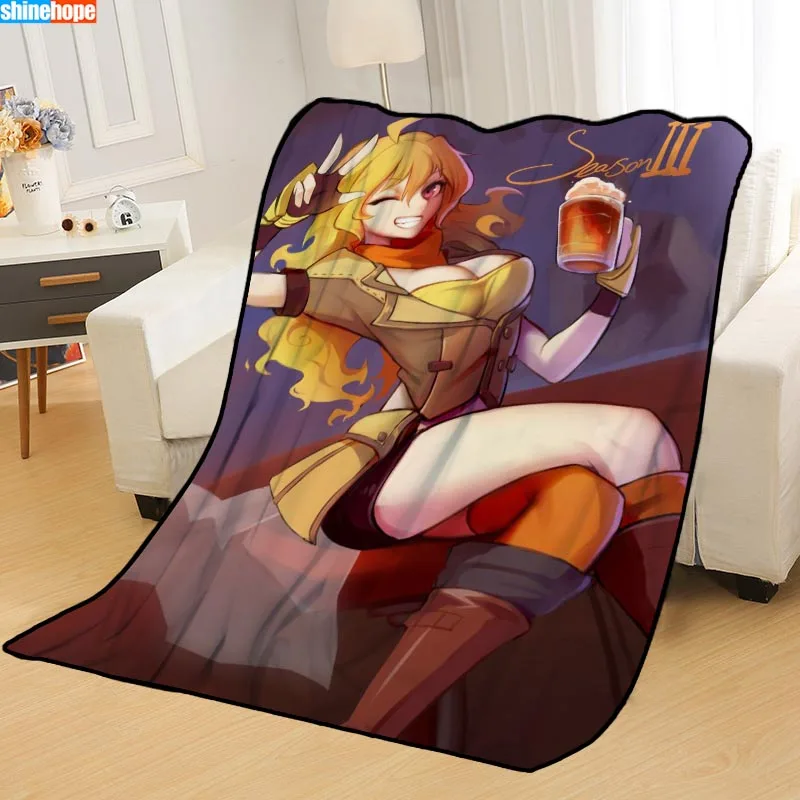 На заказ RWBY Yang Одеяла Пледы одеяло мягкое одеяло летнее одеяло аниме одеяло путешествия одеяло