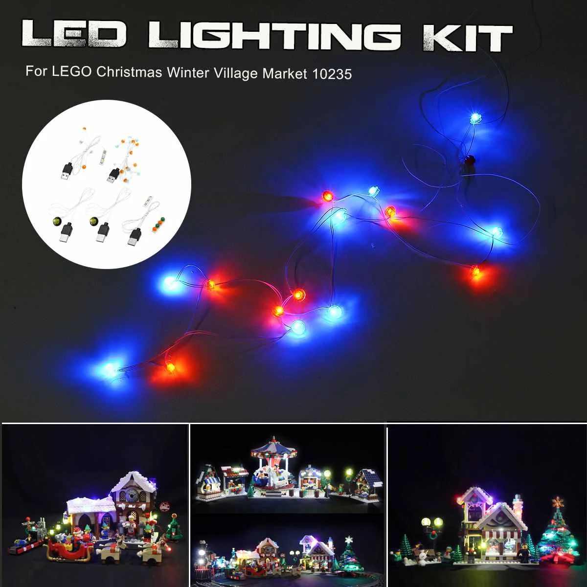 

Hot Lighting LED Light Kit For Christmas Winter Village DIY Building Block Light Set Compatible with 10235