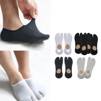 

5 Pair Male Cotton Sandal Ankle Split 2 Toe Socks Geta Tabi Socks Breathable