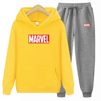 

2020 New Men Hoodies Suit Tracksuit Sweatshirt Suit Fleece Hoodie+Sweat pants Jogging Homme Pullover 2XL Sporting Suit Male