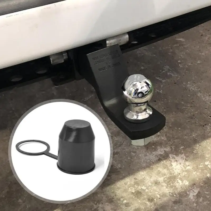 Msleep Black Tow Bar Ball Cover Cap Car Towing Hitch Towball Trailer Protection Cap