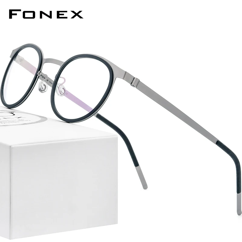 

FONEX Мужские и женские круглые очки для близорукости, без винтов