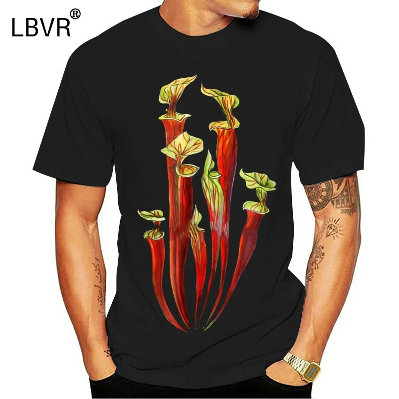 Мужская футболка с коротким рукавом Sarracenia Carnivorous Plants летняя из 100% хлопка и