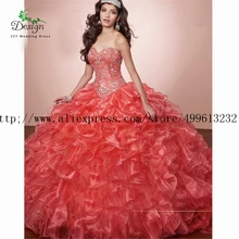 Класса «Люкс» из органзы с фатиновой юбкой Бисер бальное платье со стразами Бальные платья до пола Длина Vestidos De 15 Anos Сладкий 16 платья