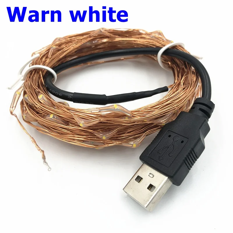USB warm white TONGDAYTECH 100/200/300 светодиодный уличный светильник на солнечной энергии с строка светильник s праздник для рождественской вечеринки гирлянды Солнечный сад IP65 Водонепроницаемый светильник - Испускаемый цвет: USB warm white