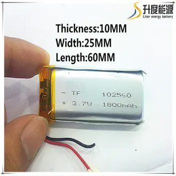 

Free shipping 3.7 V lithium polymer battery 1800 mah interphone 102560 GPS vehicle traveling data recorder