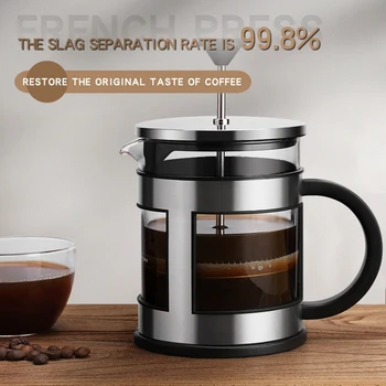 

600Ml Portable Coffee Maker Stainless Steel Glass Hollow French Filter Coffee Pot Coffee Tea Pot Press Plunger