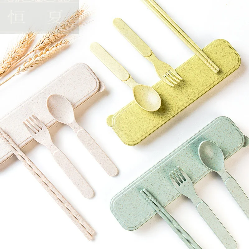 

3pcs High Quality Food Grade Children's Tableware Chopsticks Fork Spoon Three Sets Of Outdoor Camping Travel Portable Cutlery