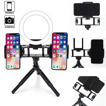

Popular Mini Tripod stand holder + Multifunction Phone Live Clip Phone Holder Three Fixed Clips Accessories Durable LN
