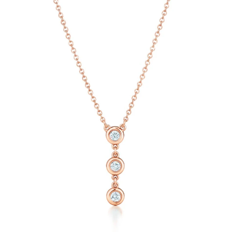 

SHINETUNG Original 1:1 S925 Sterling Silver Necklace Rose Gold Color Clavicle Chain Trendy Necklace Women Fine High-End Jewelry
