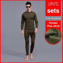 Зимнее высококачественное новое термобелье, мужское нижнее белье, комплекты компрессионного флиса, быстросохнущее термо-нижнее белье, мужская одежда