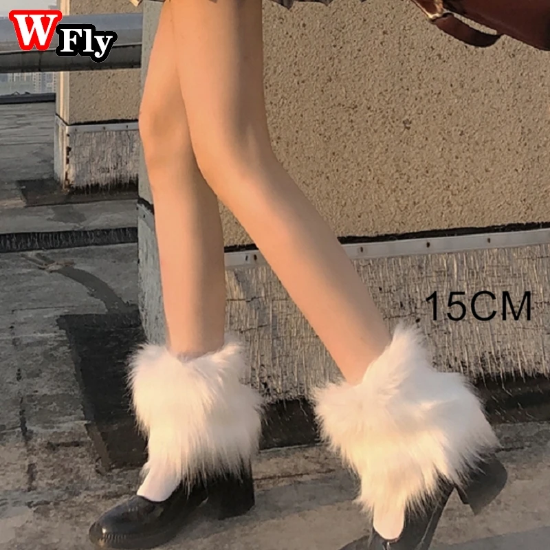 Description Picture 3 of itemWomen Girls Harajuku fur Winter furry Leg Warmer Lady Stockings Gothic Lolita cosplay sweet Lolita Warm Boots furry Leg warmers