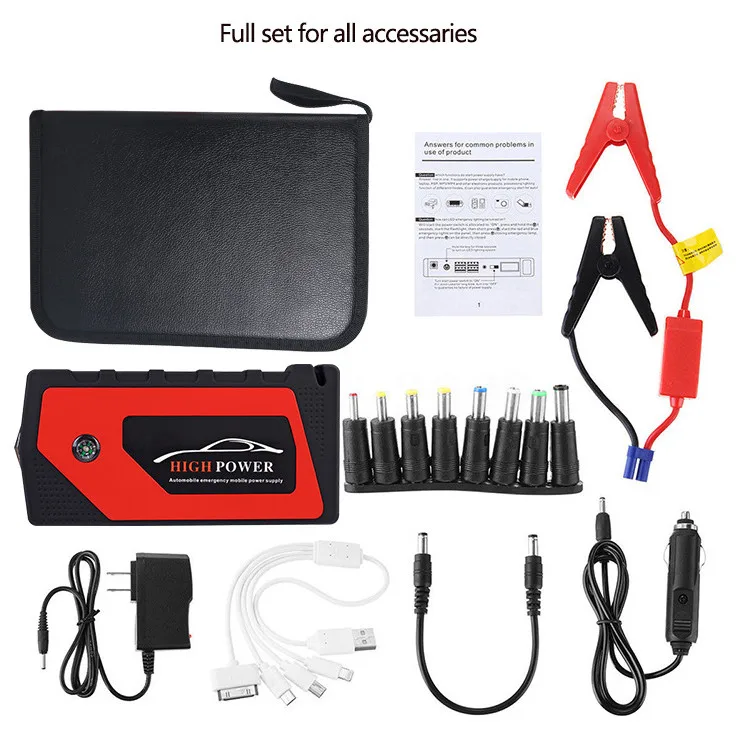 Bag Set US Plug Высокое качество 12 в портативный мини Автомобильный прыжок стартер усилитель для проводов мощность мобильный телефон Блок питания для ноутбука Зарядное устройство горячая распродажа - Цвет: Bag Set US Plug