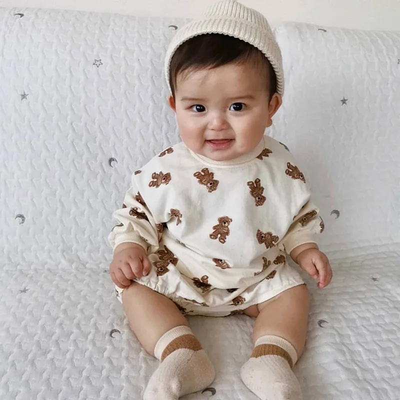 MILANCEL  New Baby Clothing Set Bear Hoodies and Bloomer Toddler Girls Suit Casual Boys Hoodie Set baby clothes penguin set