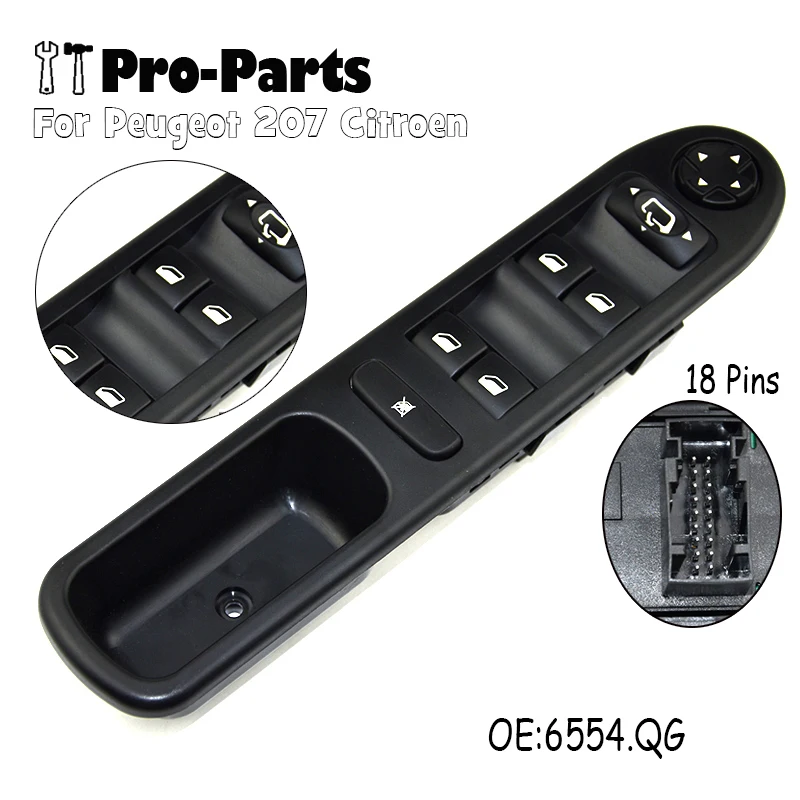 Переключатель управления стеклом для Peugeot 207 Citroen 6490.EH 6554.QF 6554.QG 96642444XT 6554 QG |