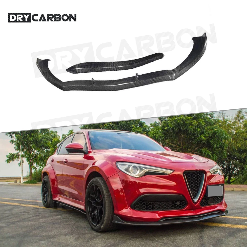Углеродного волокна передний спойлер сплиттер для Alfa Romeo стельвио 2017 2018 2019 головы